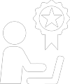 Icon von einer Person mit Auszeichnung